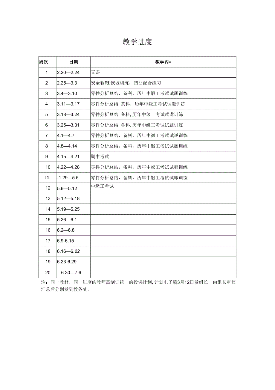 2018学年第二学期钳工实习计划.docx_第2页