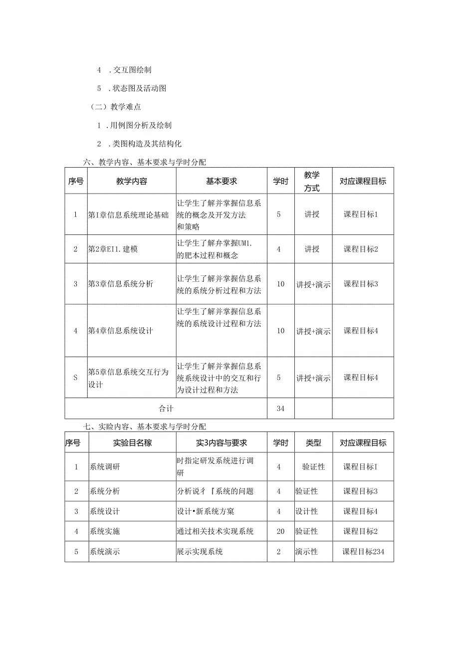 0423S06031-信息系统分析与设计-2023版人才培养方案课程教学大纲.docx_第3页