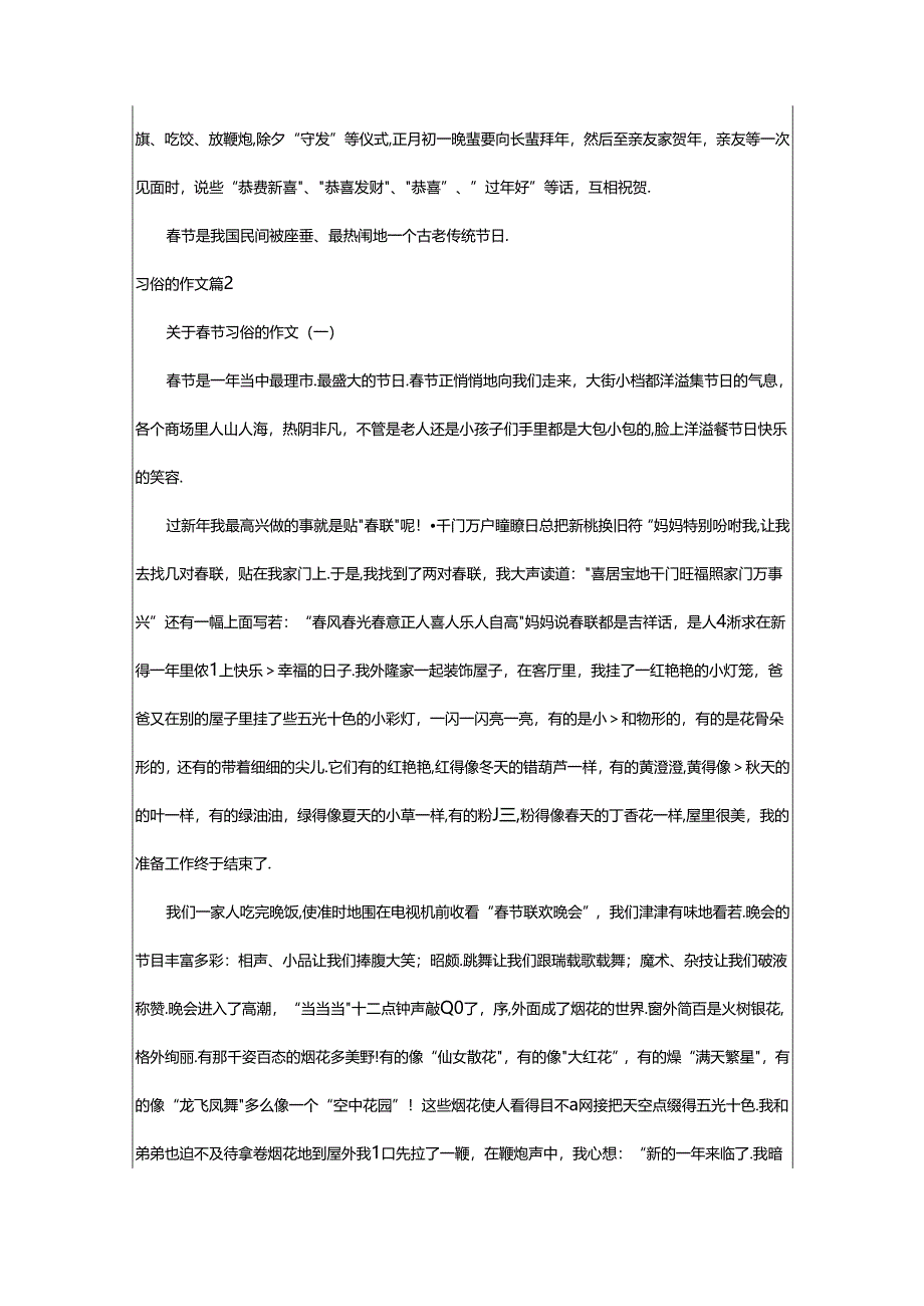 2024年精选习俗的作文八篇.docx_第2页