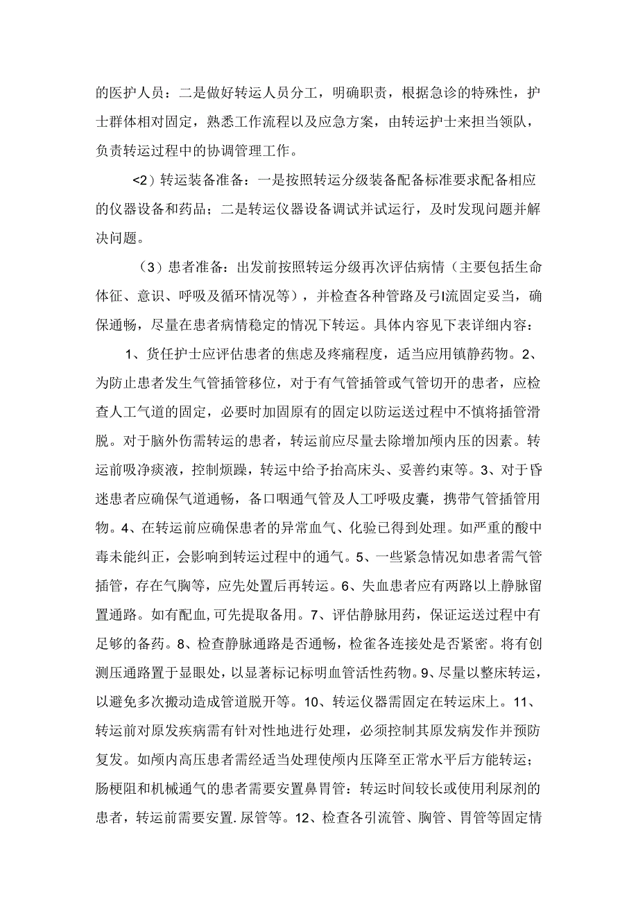 临床危重症院际间患者转运概念、目的、原则、相对禁忌症、特点、流程、途中观察和护理要点.docx_第3页