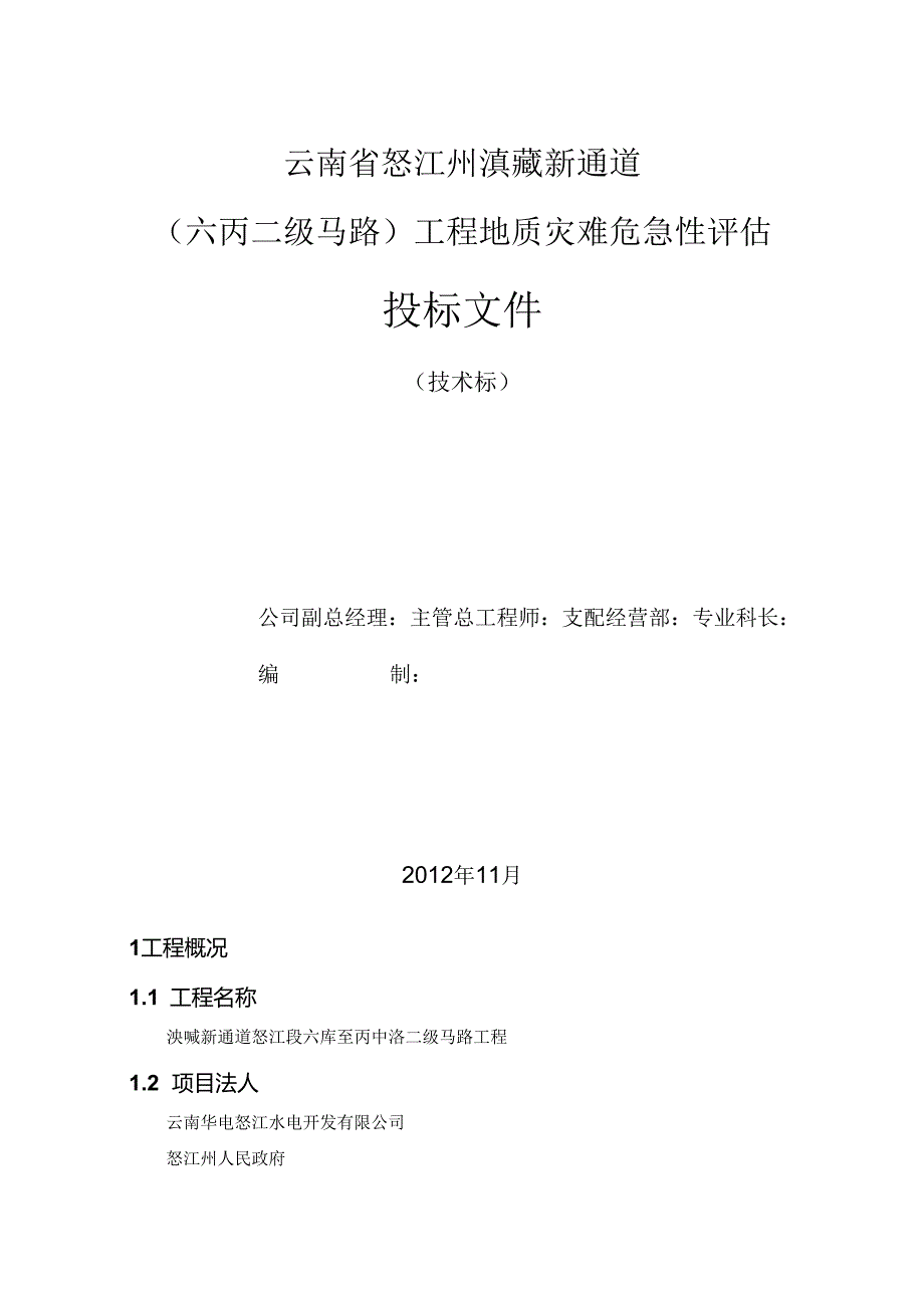 云南六丙二级公路地质灾害危险性评估投标文件.docx_第2页