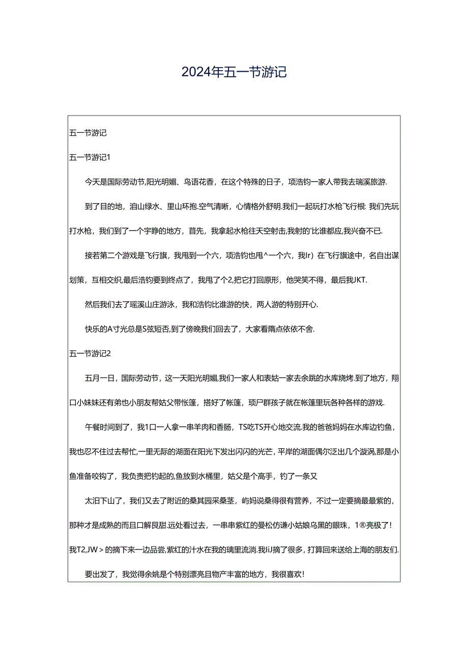 2024年五一节游记.docx_第1页