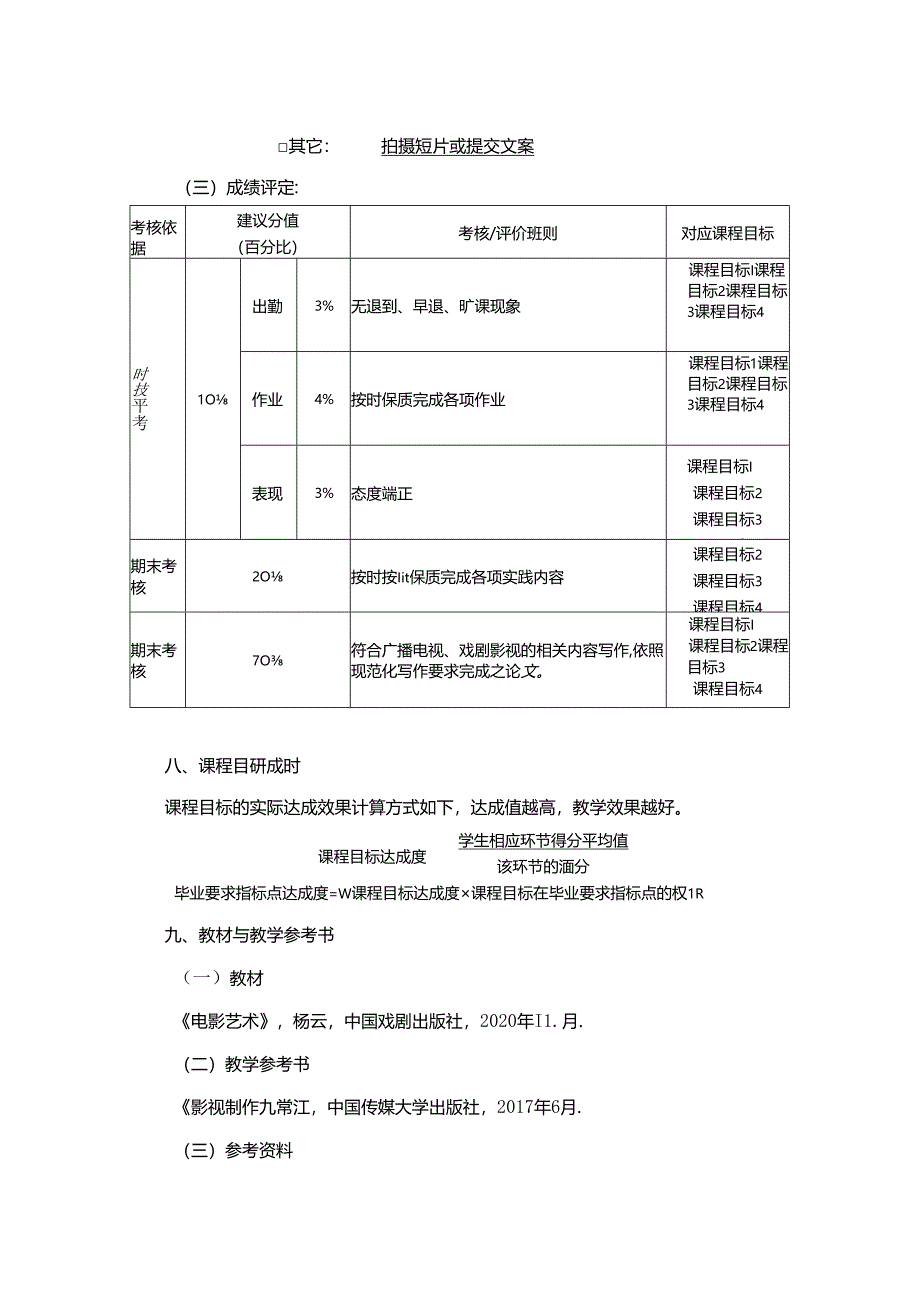 0823S07001-影视创作实践-2023版人才培养方案课程教学大纲.docx_第3页