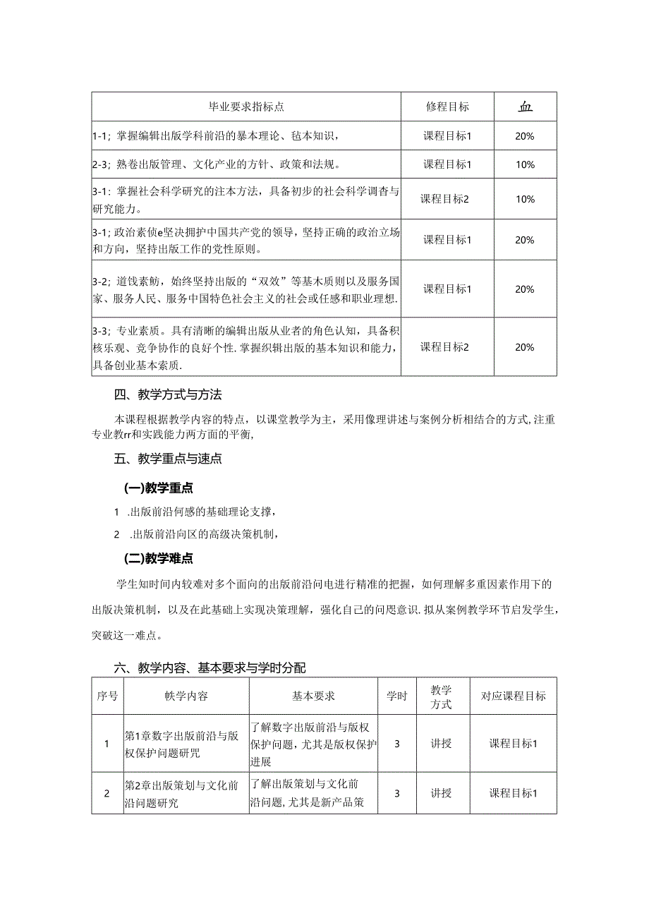 0223S04016-出版前沿问题研究-2023版人才培养方案课程教学大纲.docx_第2页