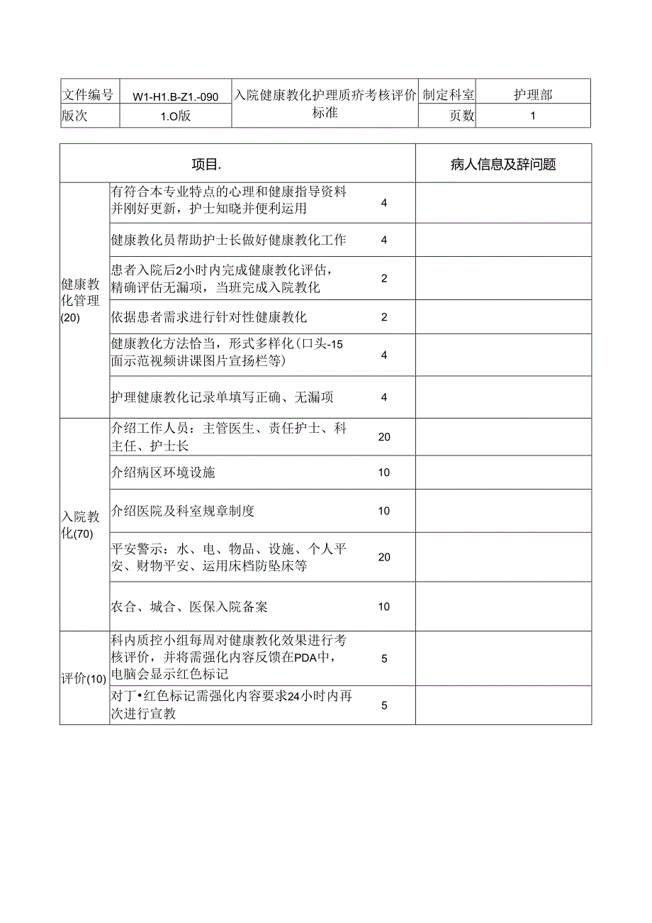 健康教育考核评价标准-新修订.docx_第1页