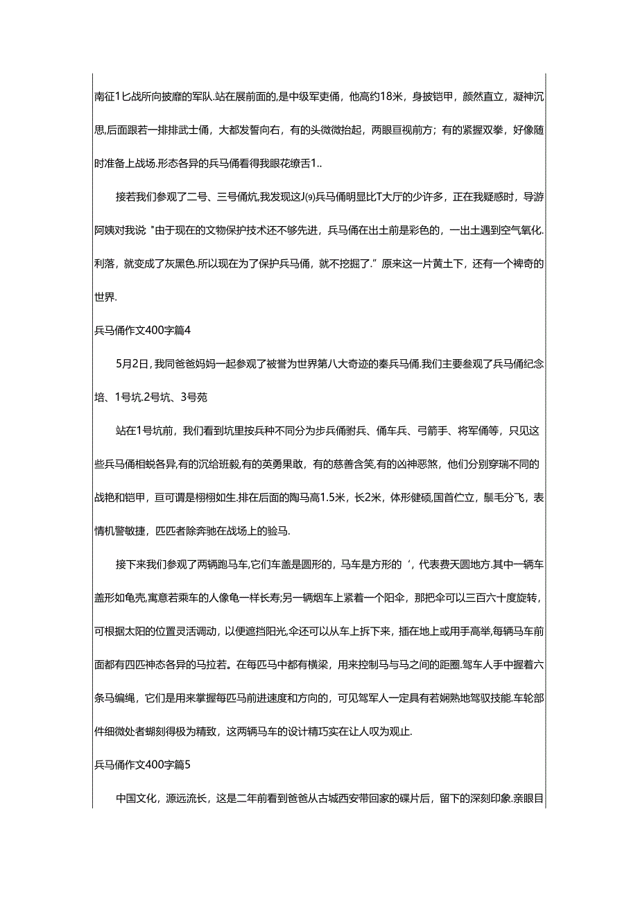 2024年精选兵马俑作文400字集锦6篇.docx_第3页