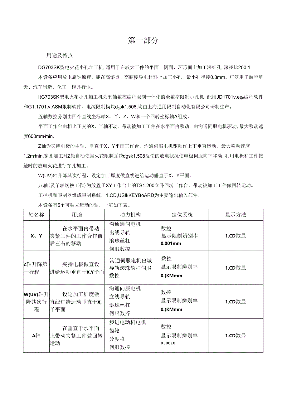 五轴数控电火花小孔加工机.docx_第1页