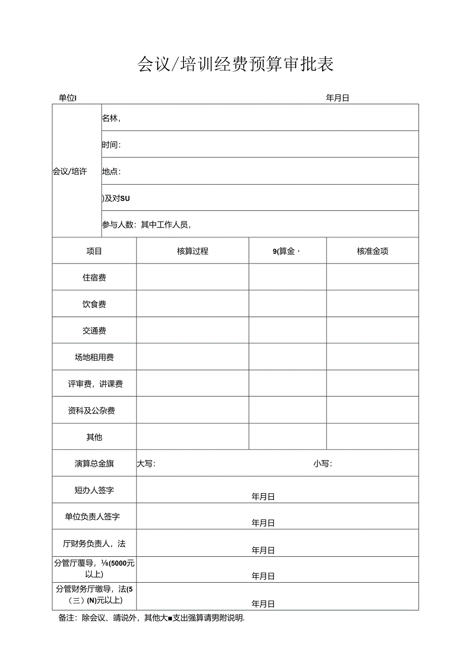 会议、培训经费预算审批表.docx_第1页