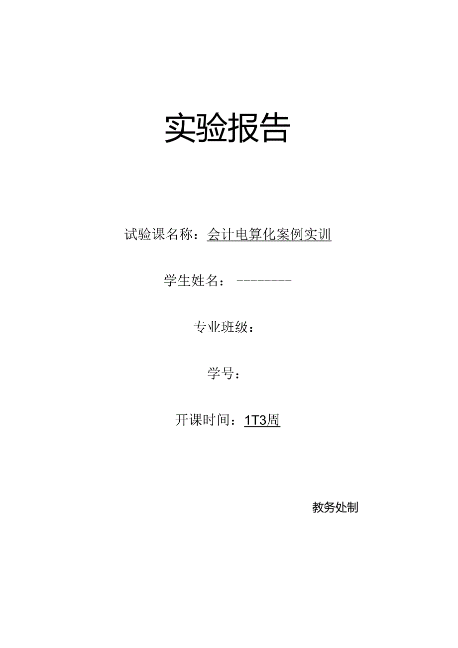 会计电算化实训实验报告.docx_第1页