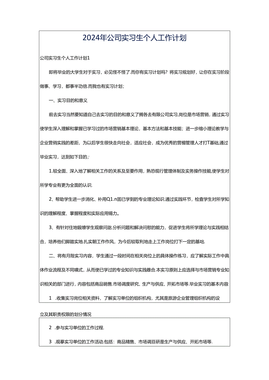 2024年公司实习生个人工作计划.docx_第1页