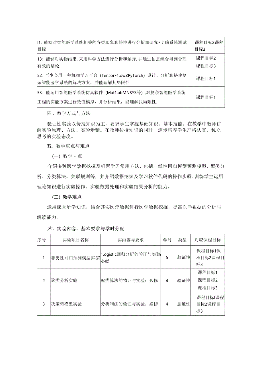 1323S08009-医疗大数据及数据挖掘实验-2023版人才培养方案课程教学大纲.docx_第2页