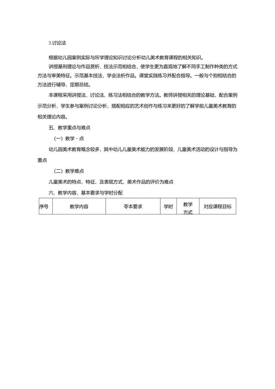 0623S03034-学前儿童美术教育-2023版人才培养方案课程教学大纲.docx_第3页