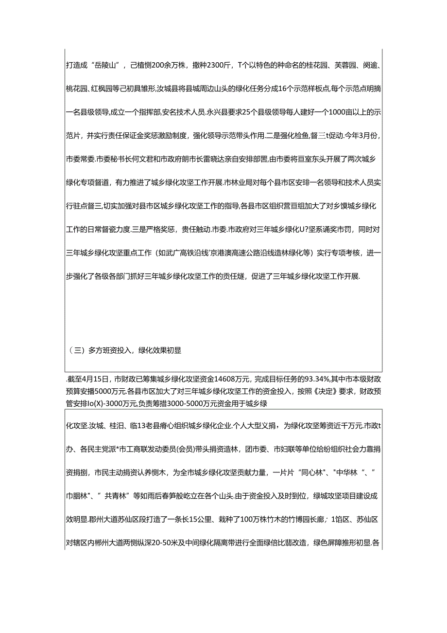 2024年政协郴州市委员会关于对全市城乡绿化攻坚工作视察情况报告_1.docx_第3页