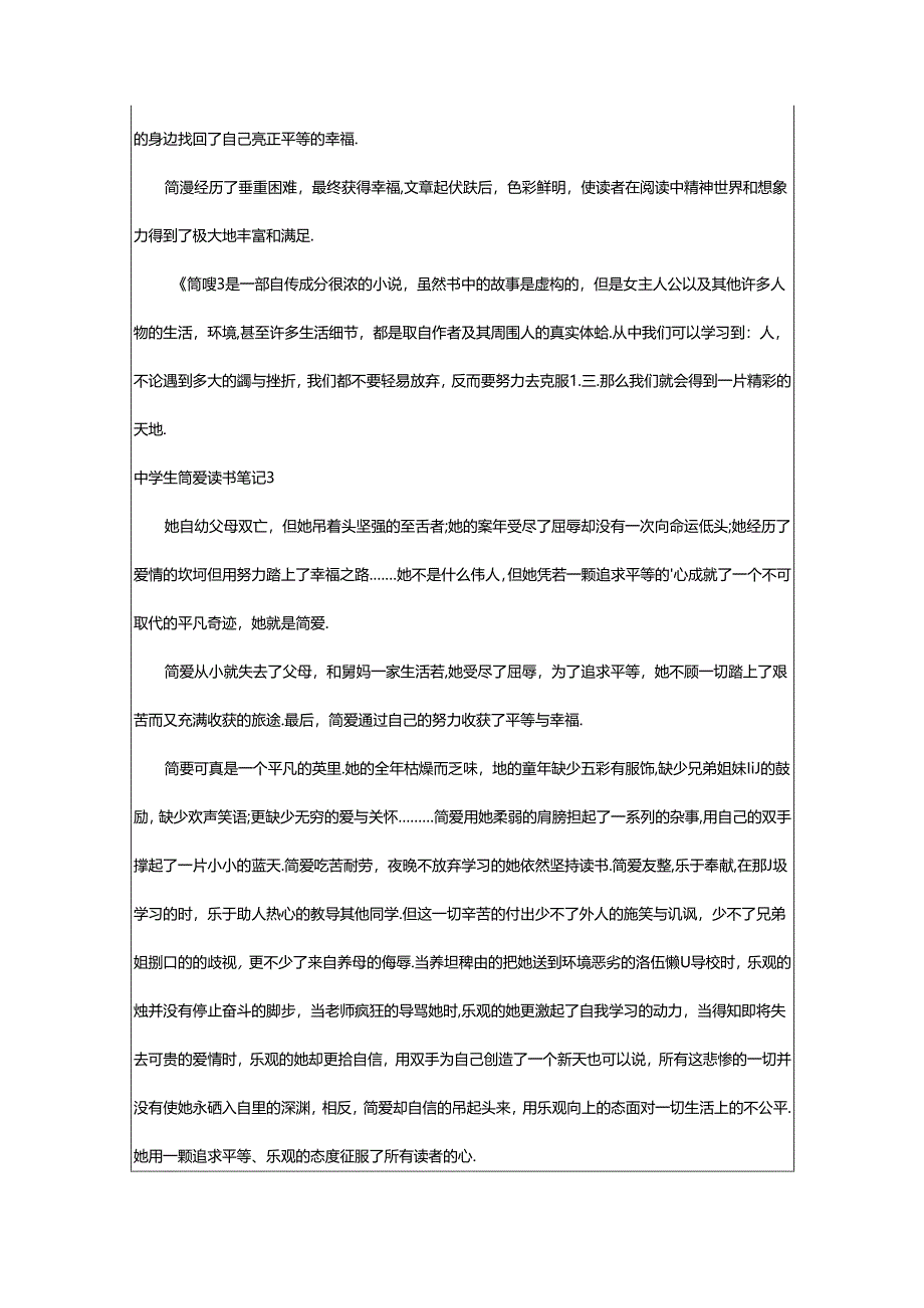 2024年中学生简爱读书笔记.docx_第3页