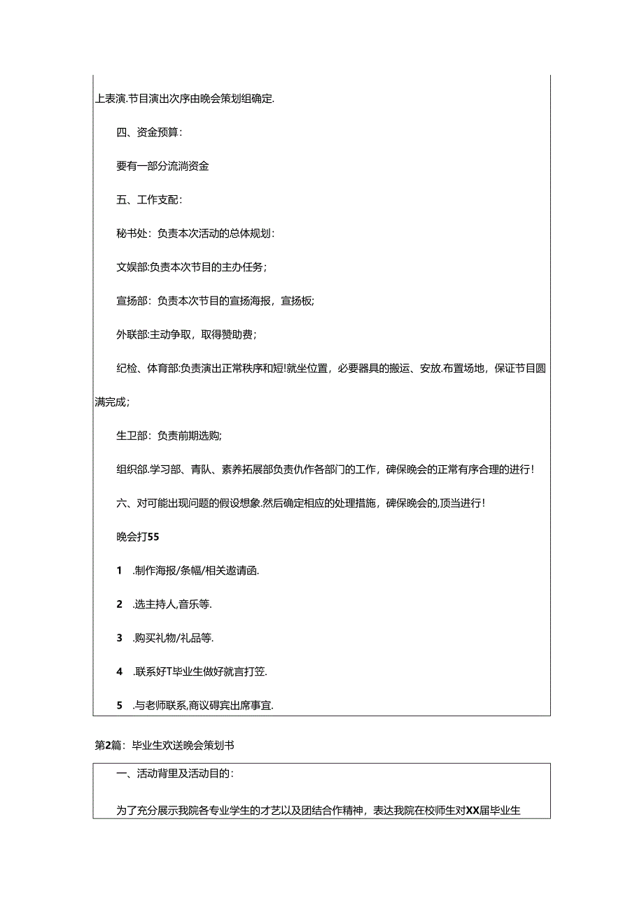 2024年欢送毕业生晚会策划书（共7篇）.docx_第3页