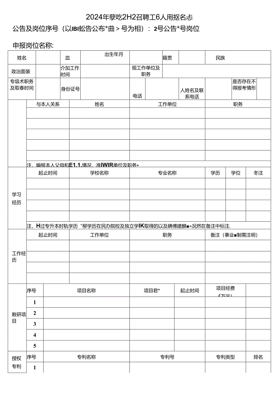 2024年学院公开招聘工作人员报名表.docx_第1页