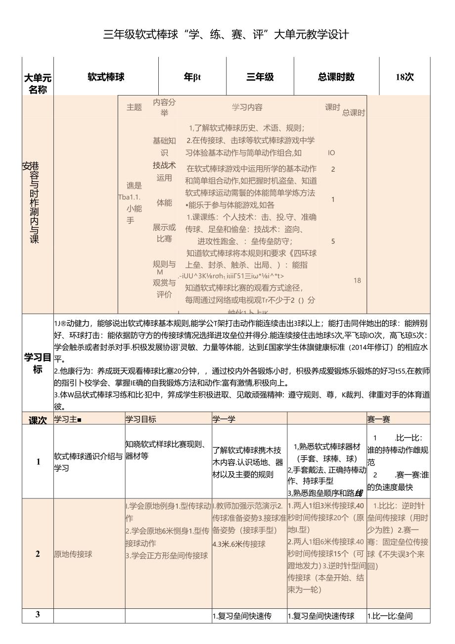 13.三年级软式棒球“学、练、赛、评”大单元教学设计.docx_第1页