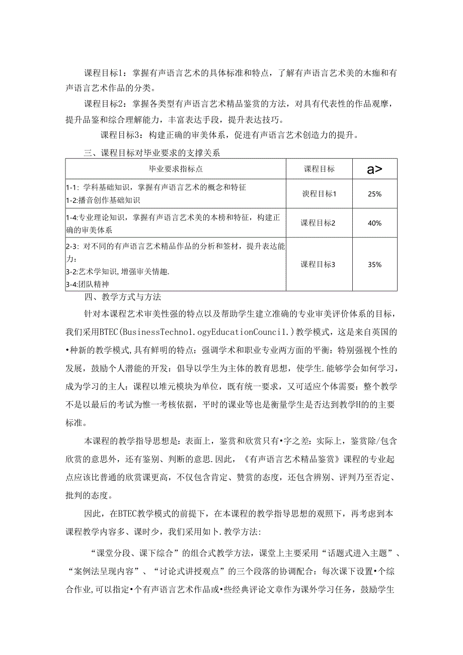 0223S05041-有声语言艺术精品鉴赏-2023版人才培养方案课程教学大纲.docx_第2页