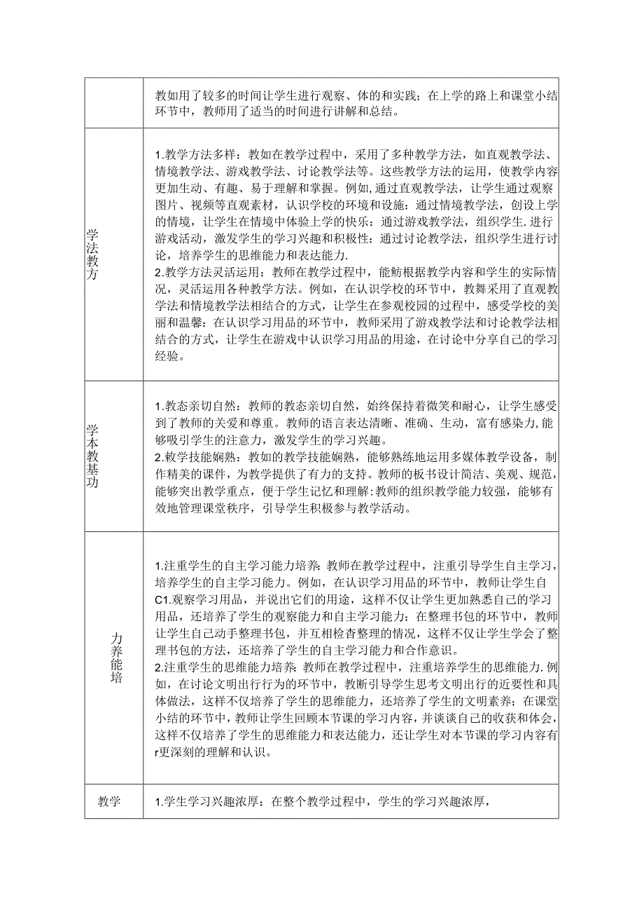 《1 开开心心上学去》评课稿-2024-2025学年道德与法治一年级上册统编版.docx_第2页