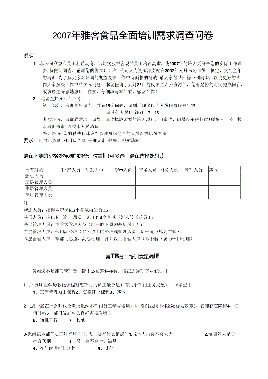 企业全面培训需求调查表-.docx_第1页