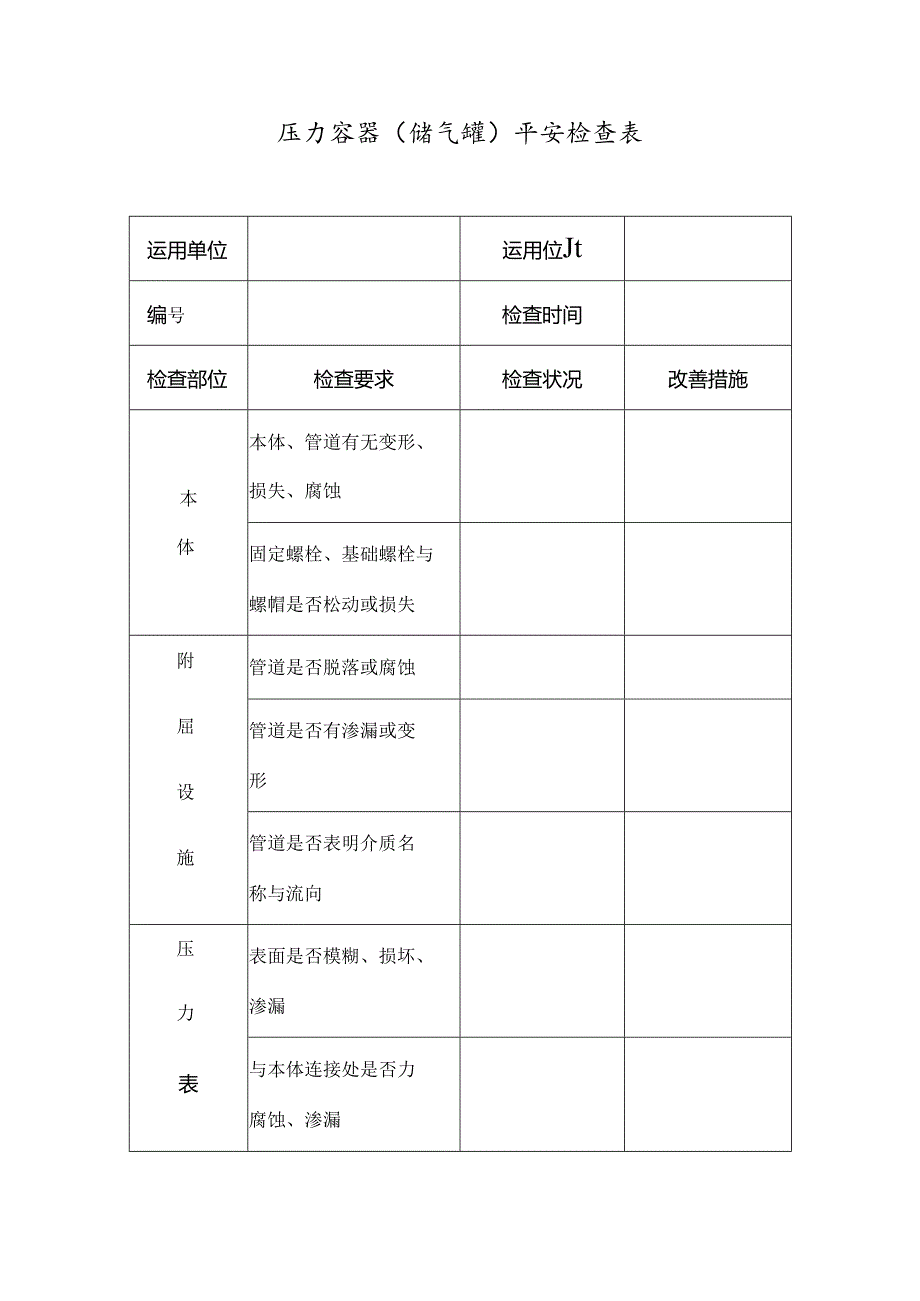 储气罐检查表.docx_第1页