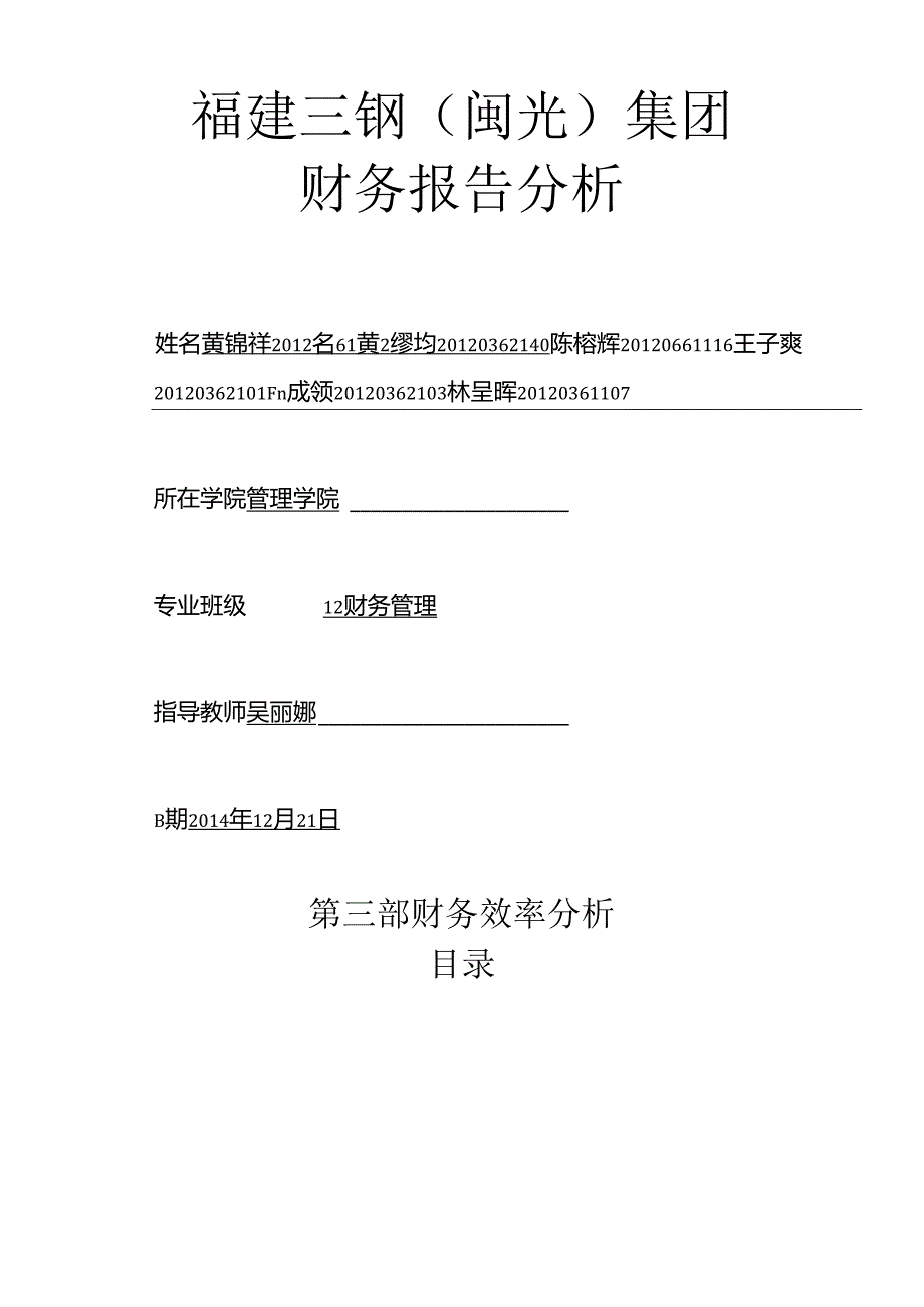 X年福建三钢(闽光)集团财务效率分析.docx_第2页