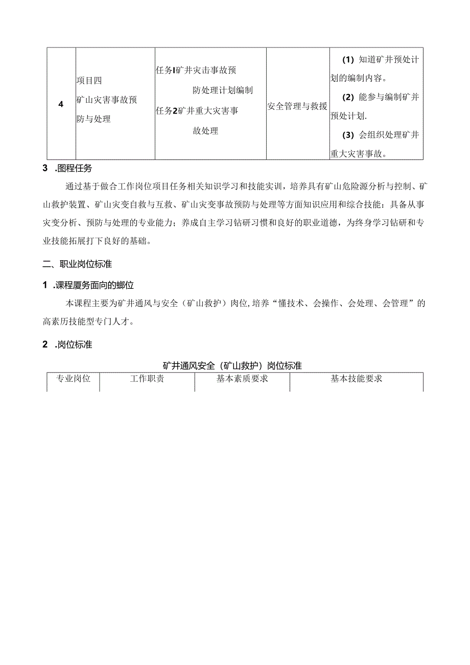 《矿山救护技术》课程标准.docx_第2页