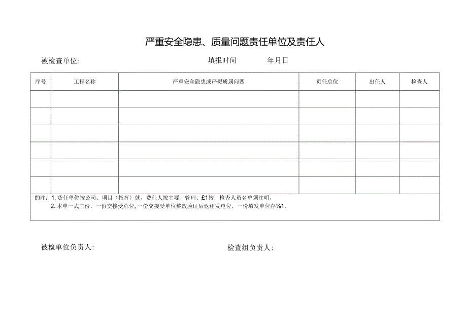 严重安全隐患、质量问题责任单位及责任人.docx_第1页