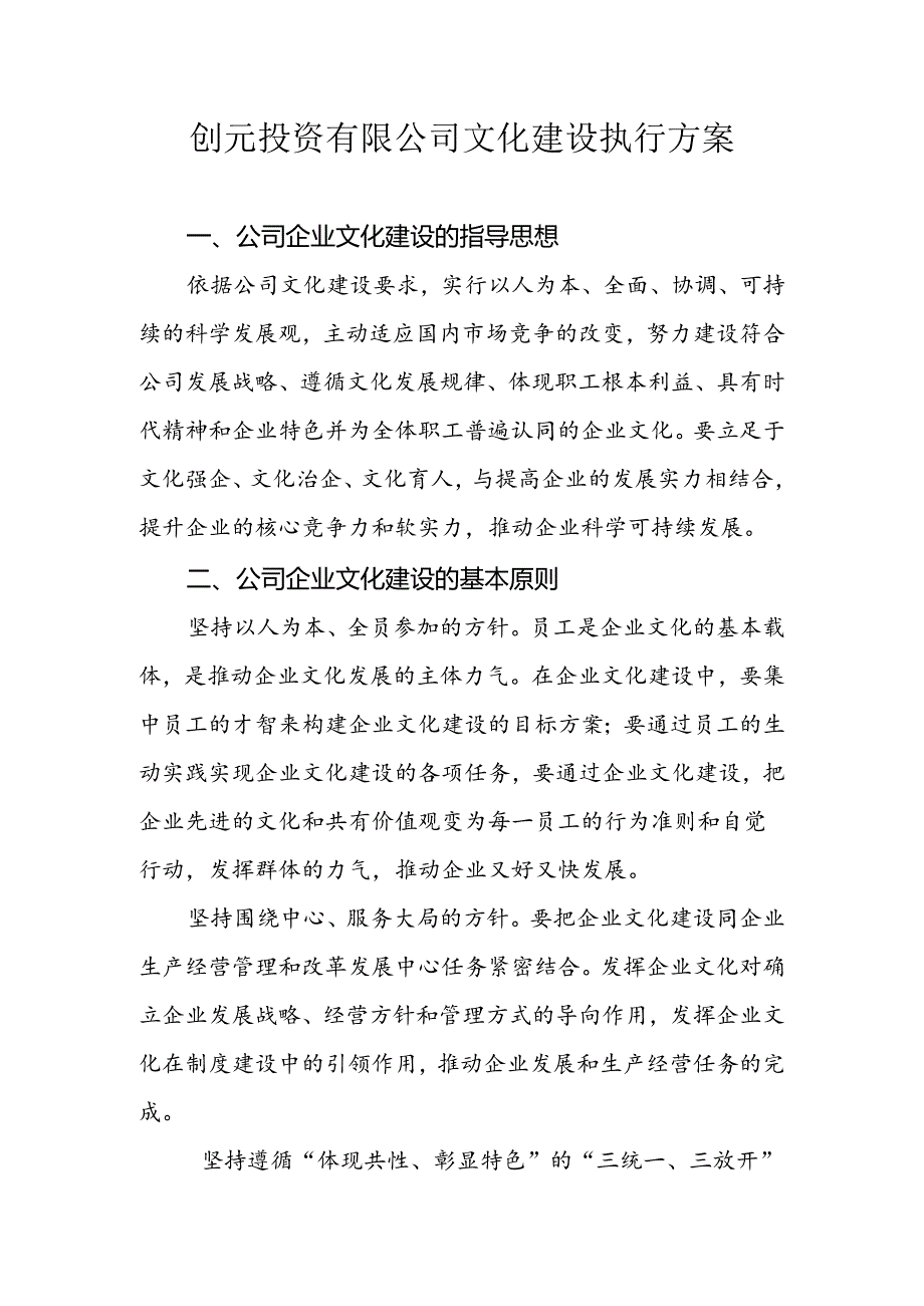 公司文化建设执行方案综述.docx_第1页