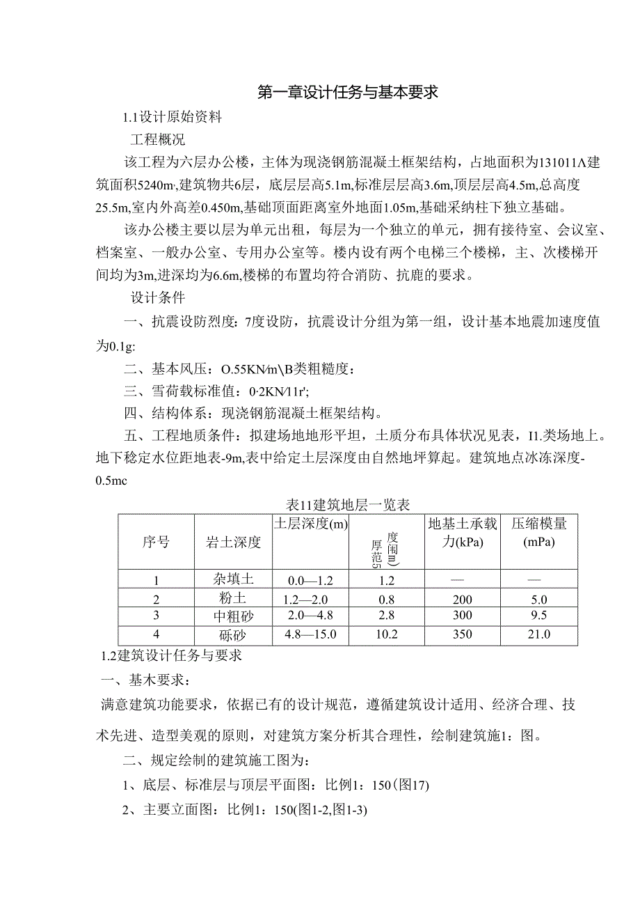 六层框架办公楼结构毕业设计.docx_第1页