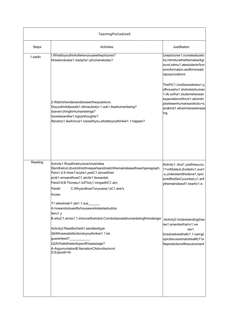 人教版（2019）选择性必修 第四册Unit 1 Science and Fiction Reading and Thinking 教案（表格式）.docx_第2页