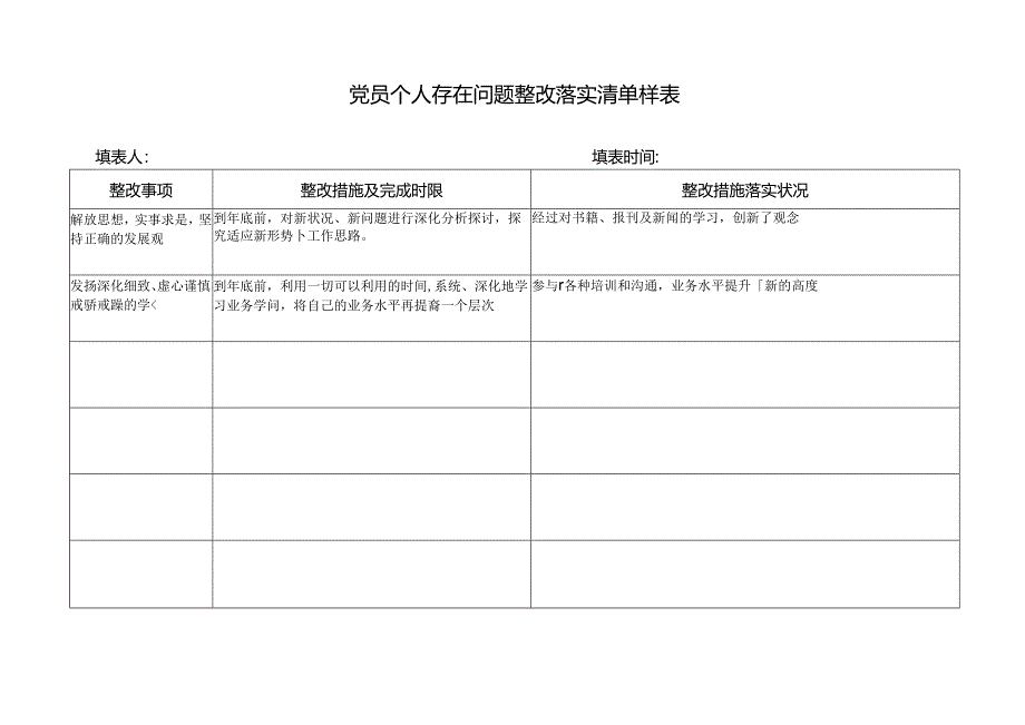 党员个人组织生活会问题清单和整改落实清单-.docx_第2页