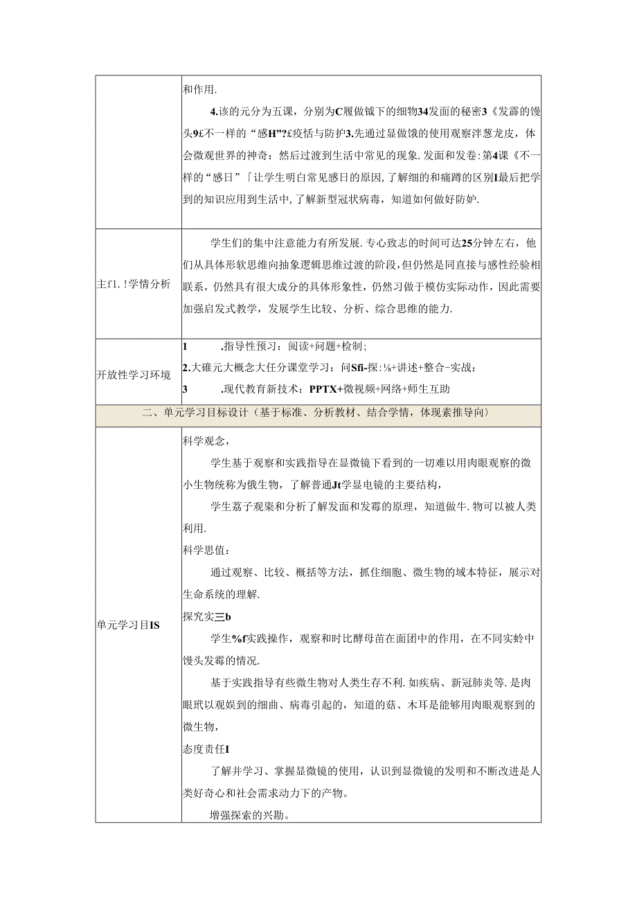 【大单元整体教学】第一单元《显微镜下的世界》单元整体设计 大象版科学六年级上册.docx_第2页