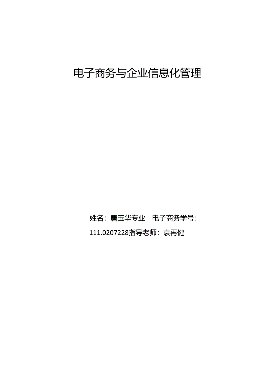 企业信息化管理与电子商务.docx_第1页