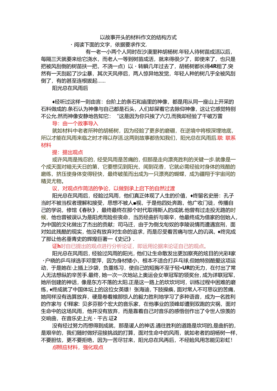 以故事开头的材料作文的结构方式.docx_第1页