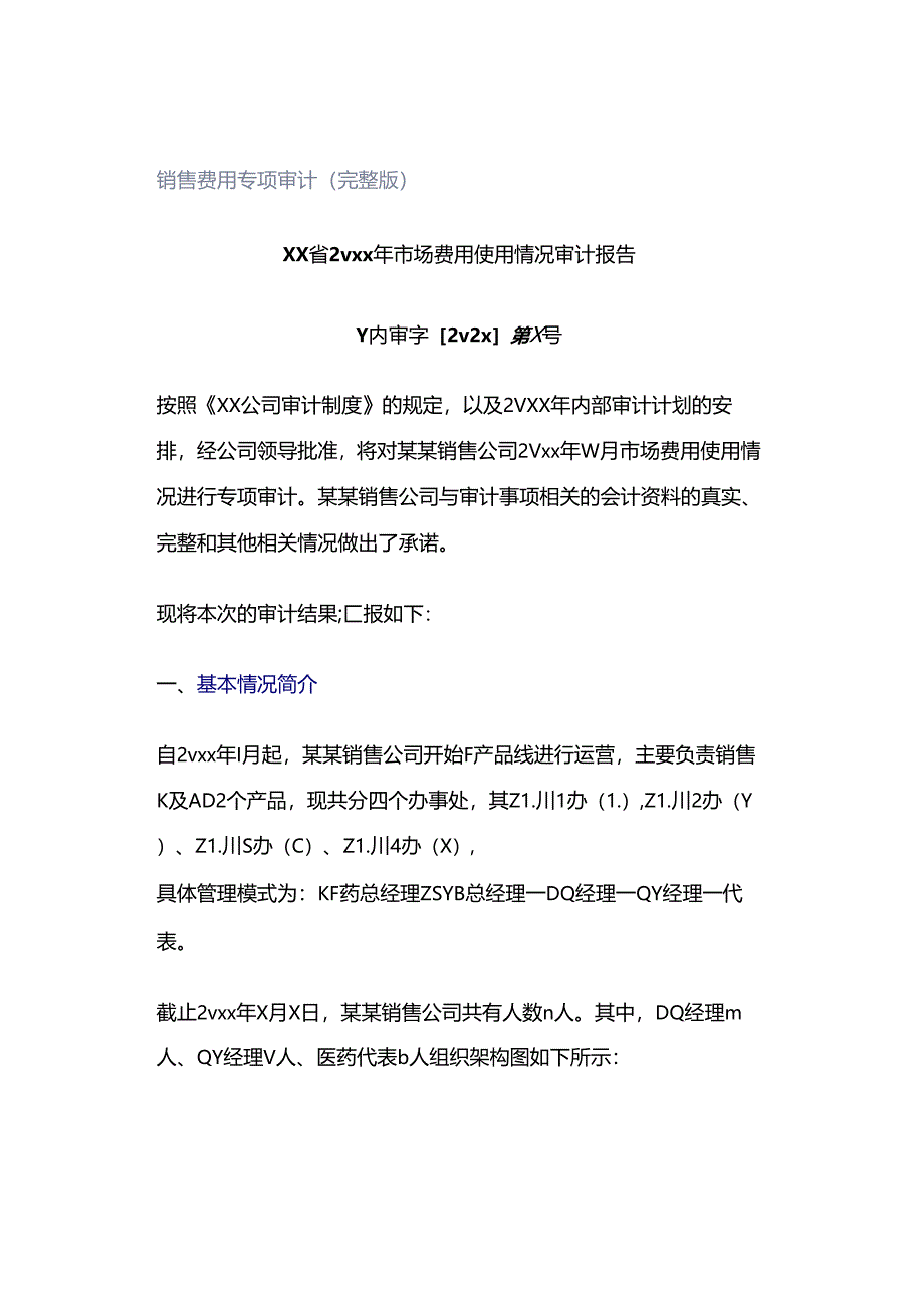 「转」销售费用专项审计（完整版）.docx_第1页