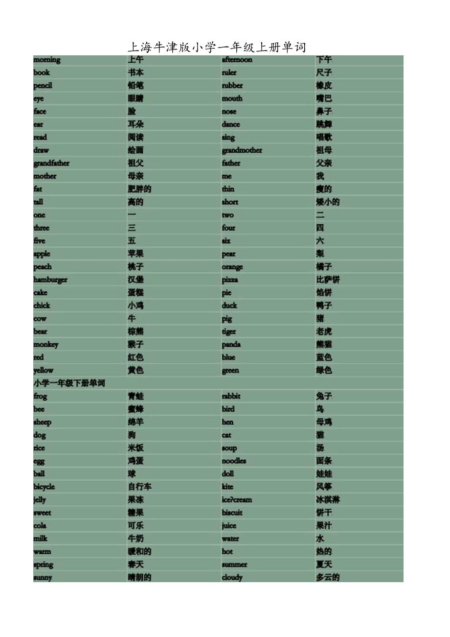 上海牛津版小学一年级上册单词.docx_第1页