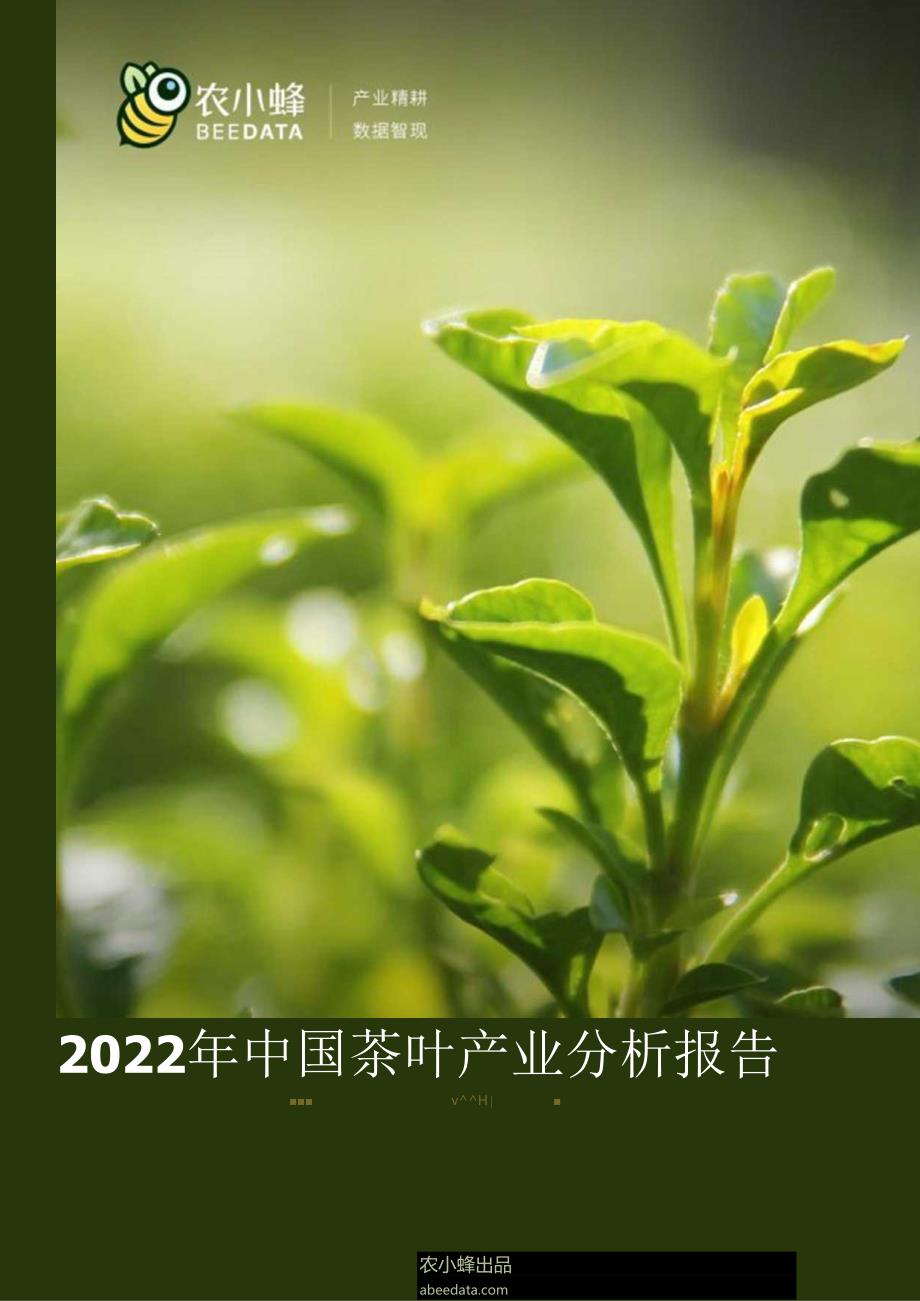 【茶饮报告】2022年中国茶叶产业分析简报.docx_第1页