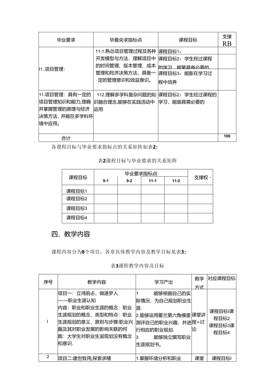 《大学生职业生涯规划与就业指导》课程标准.docx_第3页