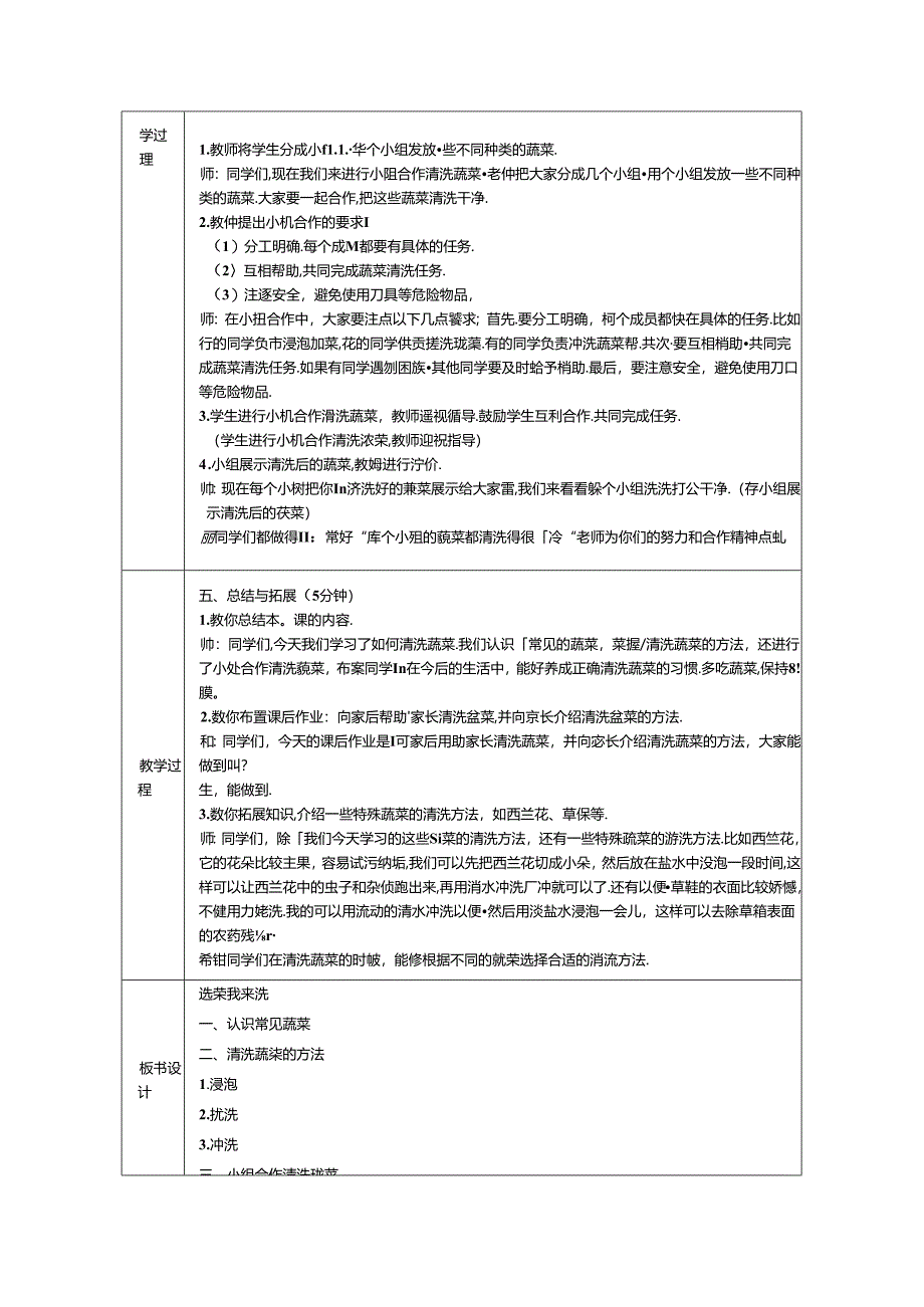 《任务一 蔬菜我来洗》教学设计-2024-2025学年劳动技术一年级上册浙教版.docx_第3页