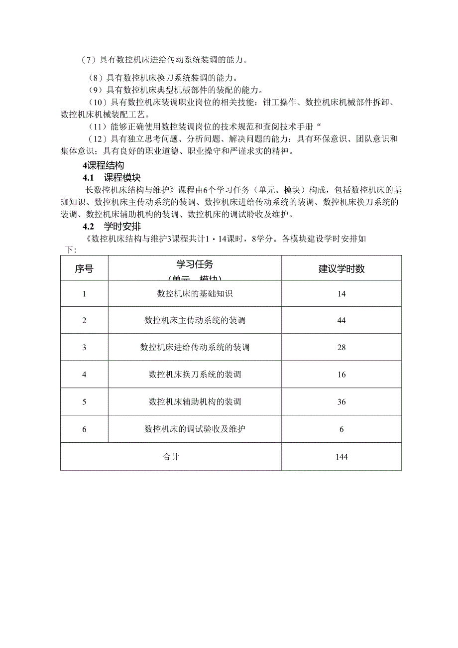 《数控机床结构与维护》课程标准.docx_第2页