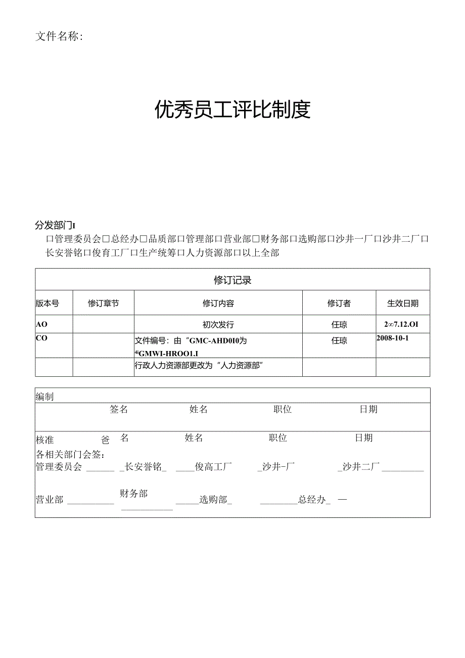 优秀员工评比制度(新).docx_第1页