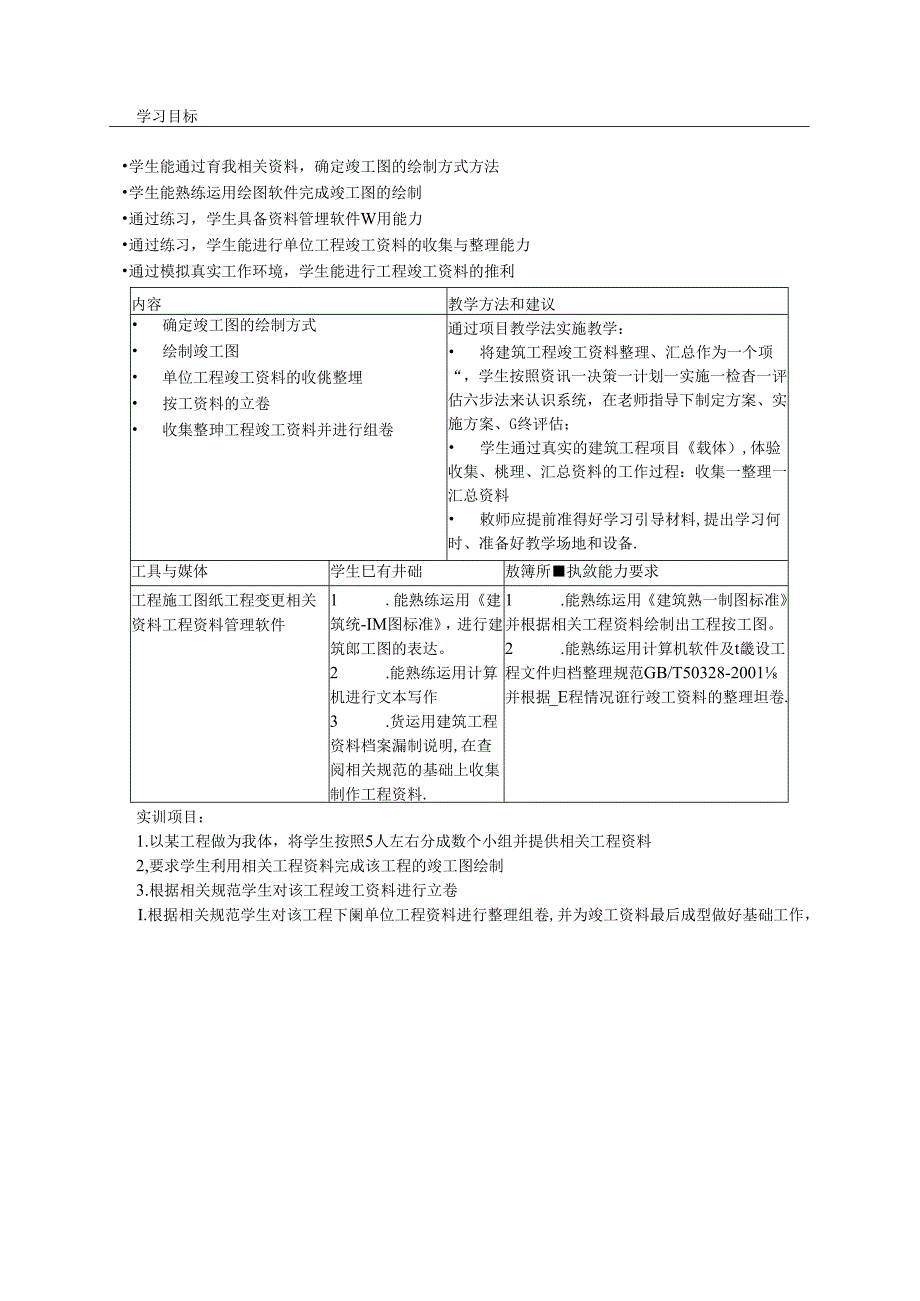 《建筑工程竣工验收与移交》学习领域课程标准.docx_第3页