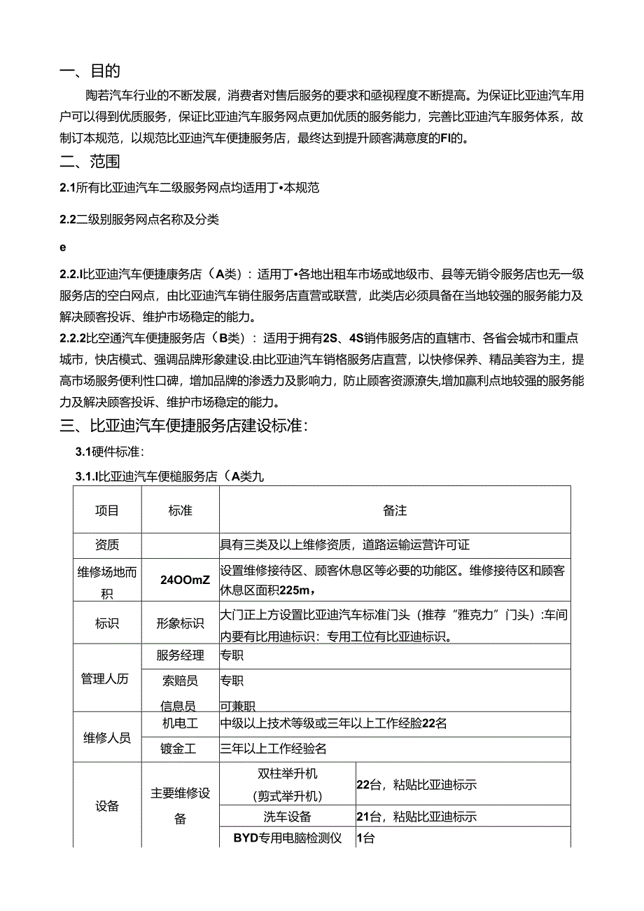 [服务024]附件一：某汽车便捷服务店(二级服务网点)建设标准和.docx_第2页