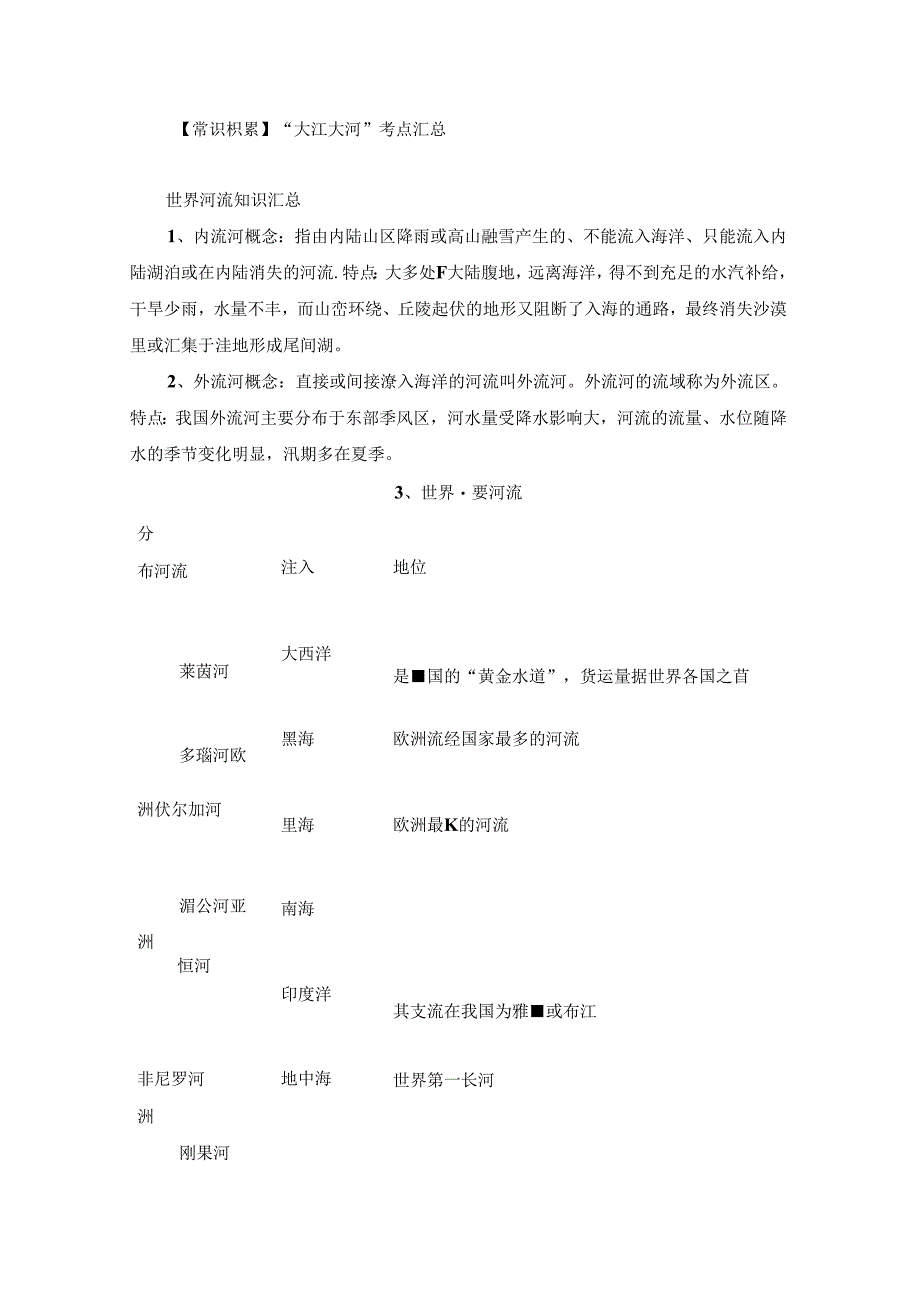 【常识积累】“大江大河”考点汇总.docx_第1页