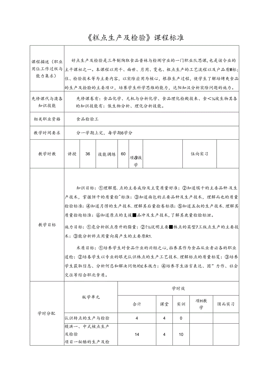 《糕点生产及检验》课程标准.docx_第1页