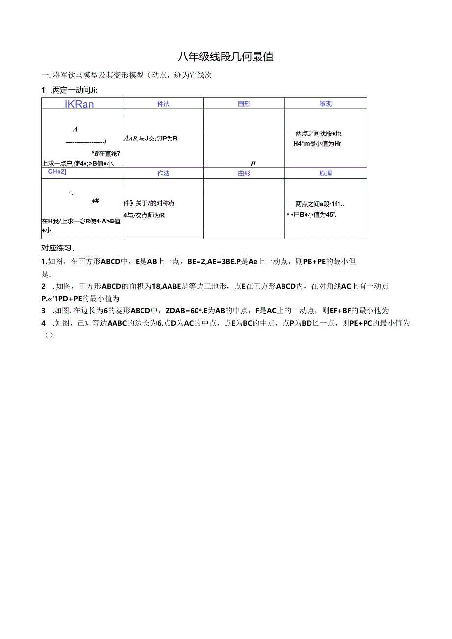 八年级几何最值公开课教案教学设计课件资料.docx_第1页