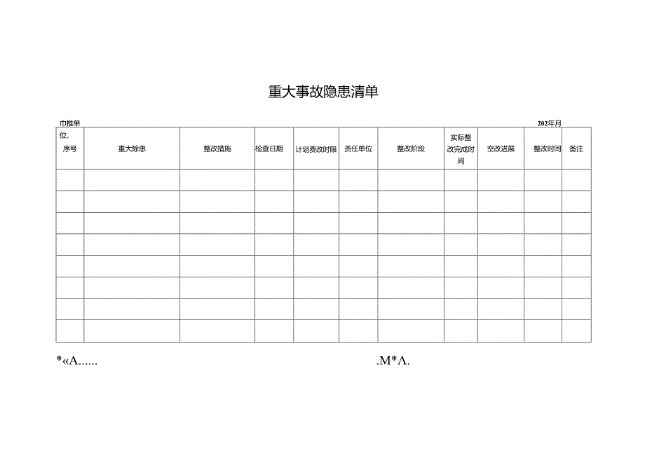 重大事故隐患清单表.docx_第1页