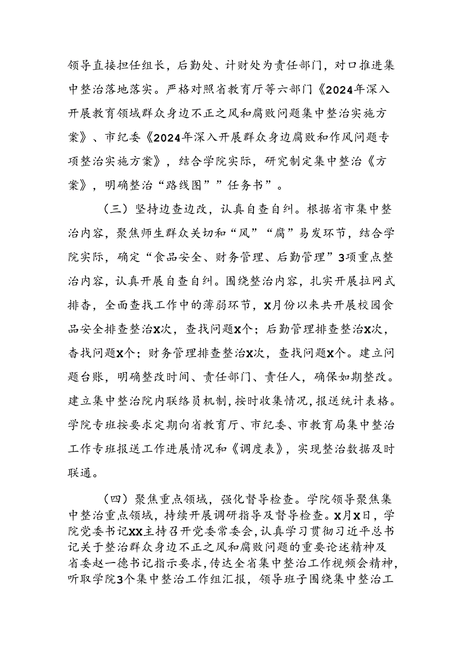 2024年关于开展《群众身边不正之风和腐败问题集中整治》工作总结 汇编8份.docx_第2页