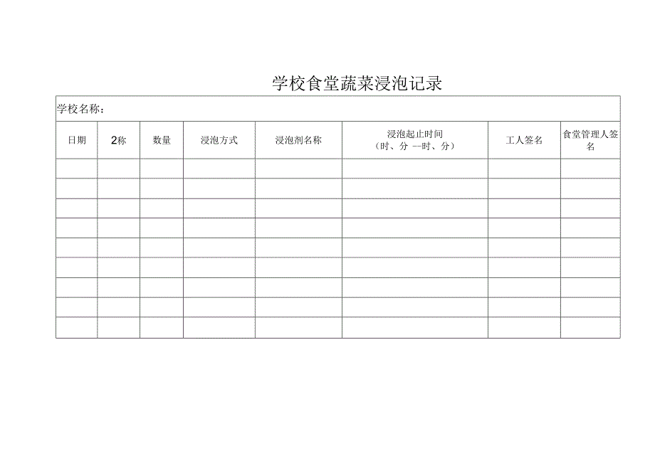 学校食堂蔬菜浸泡记录.docx_第1页